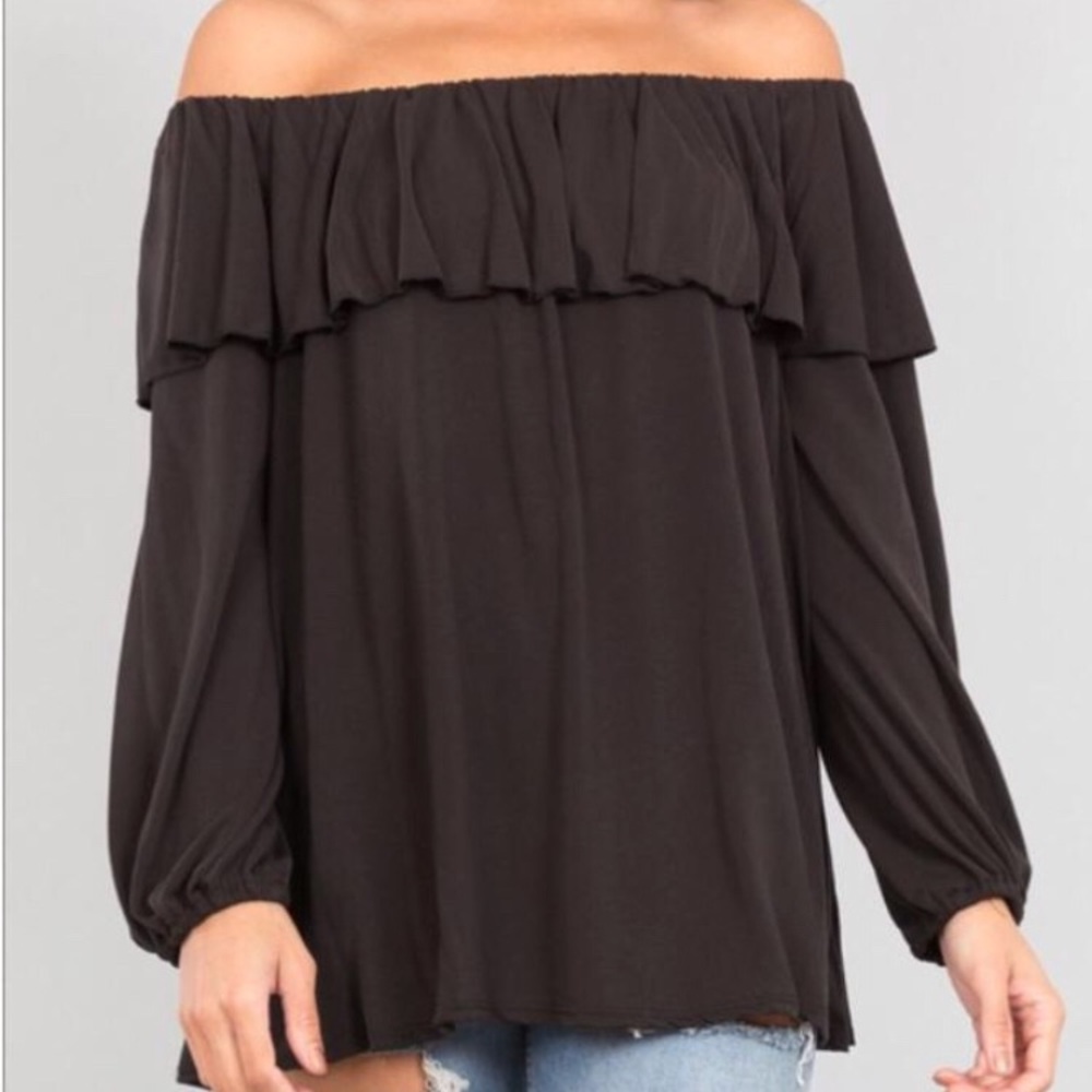 On and Off Shoulder Ruffle Top